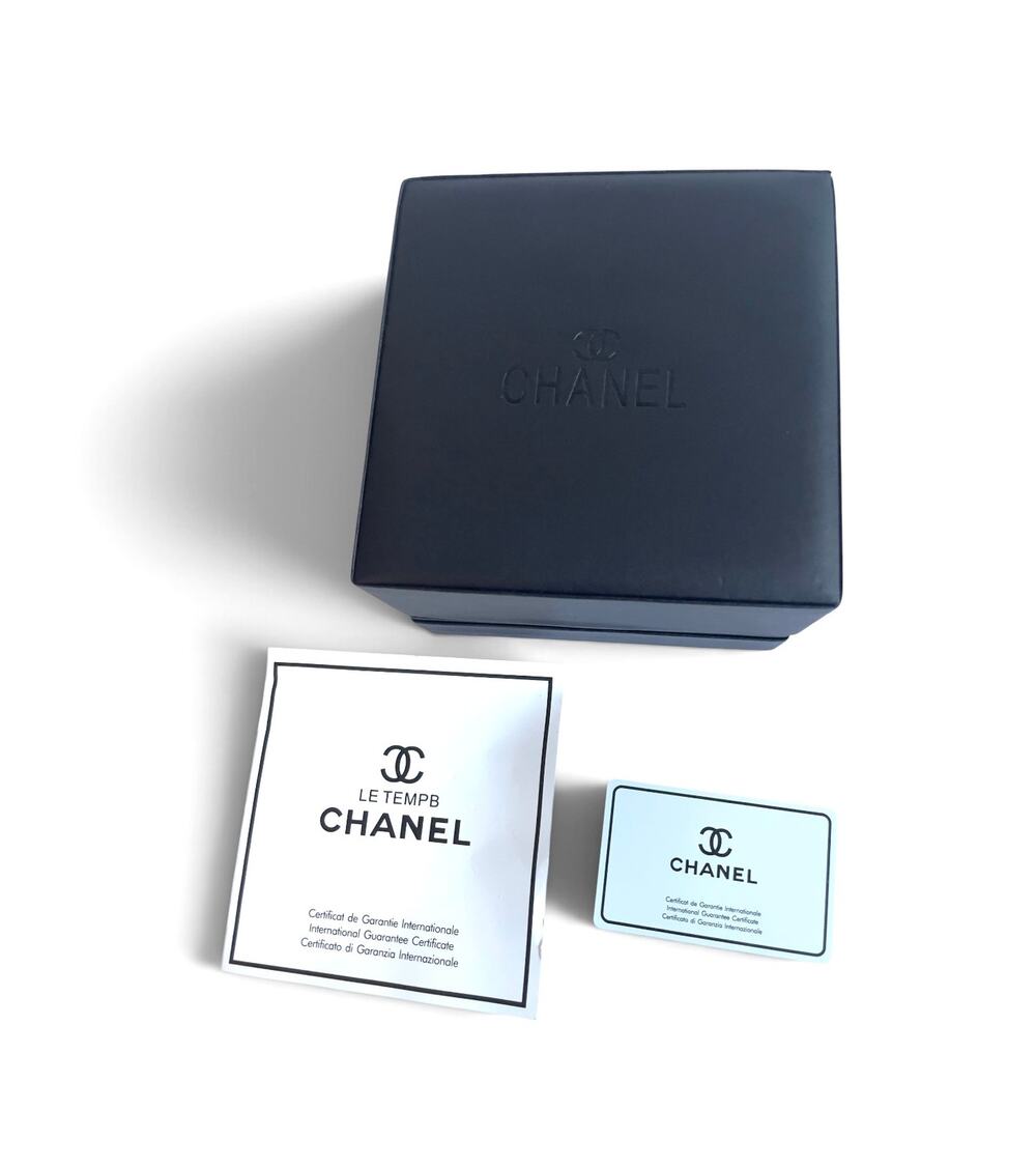 Genuine Chanel J12 Watch Box Presentation Set, Le Temps Booklet & Warranty Card